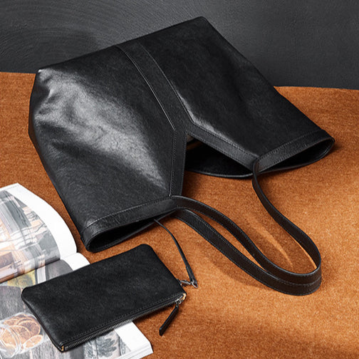 Korean Style Autumn Genuine Leather Tote Bag