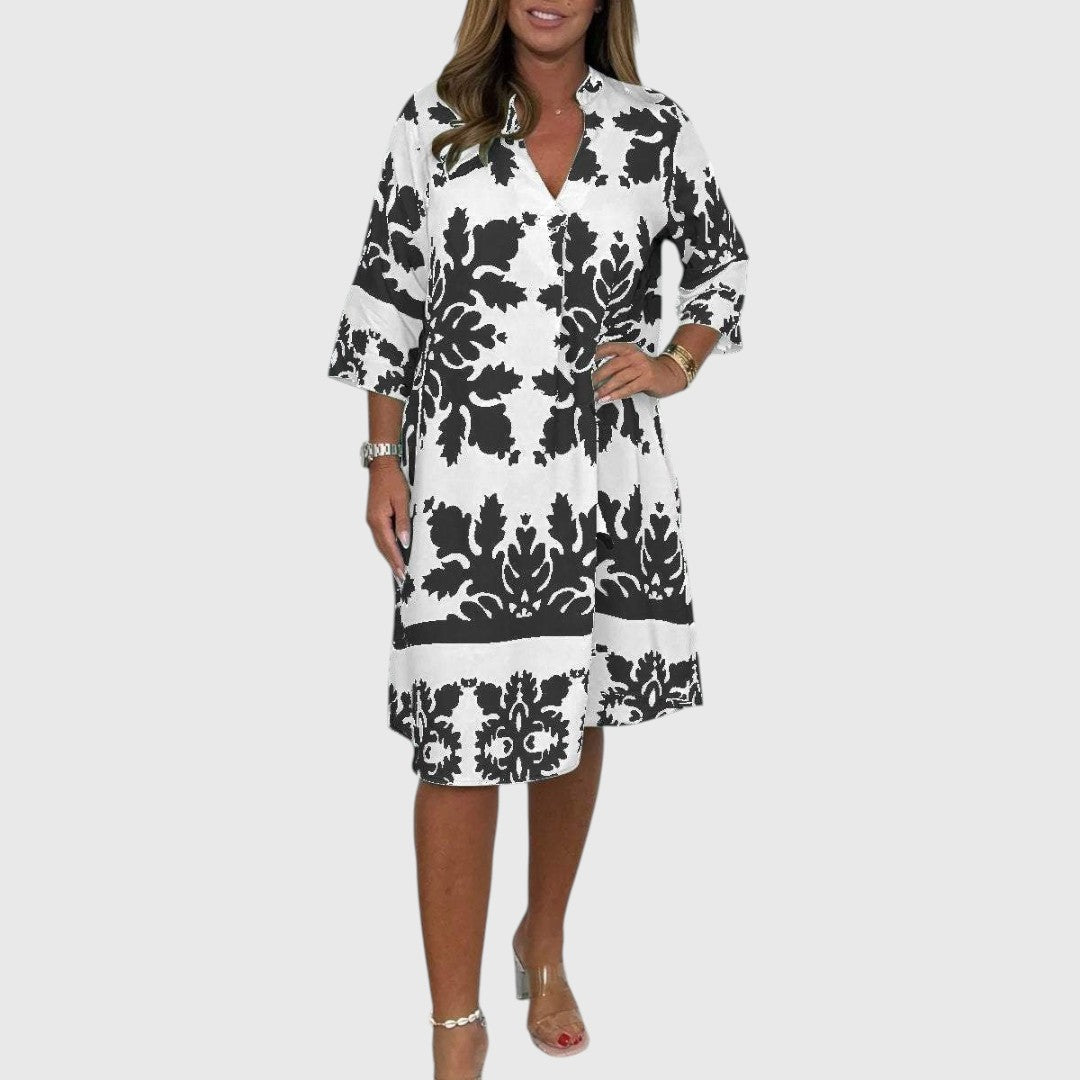 Ayse - Elegant Printed Midi Dress